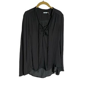 Kimchi Blue Black Shirt Small urban outfitters lace up long sleeve